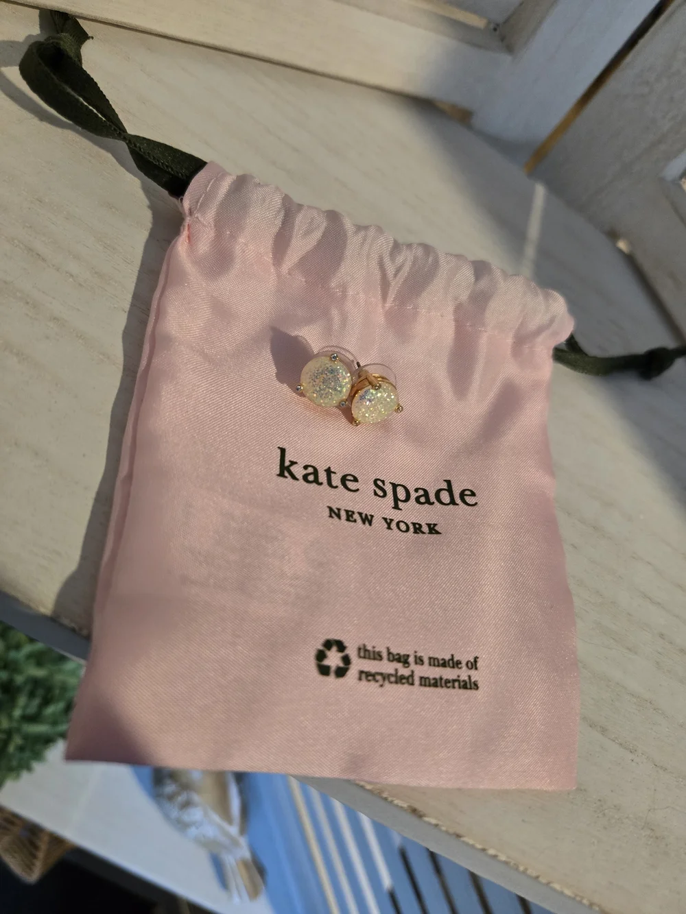 Kate Spade Gold-Tone Iridescent Druzy Stud Earrings
